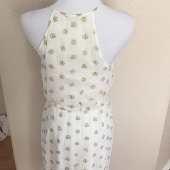 Lucky Brand gold and cream sleeveless hi/low dress - Picture 4 of 7